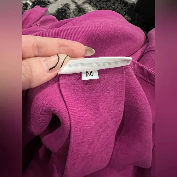 Bryn Walker | Pink Tencell Boho Peasant Top | Size M - Picture 10 of 10